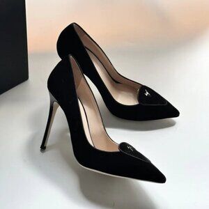 Black high heels.